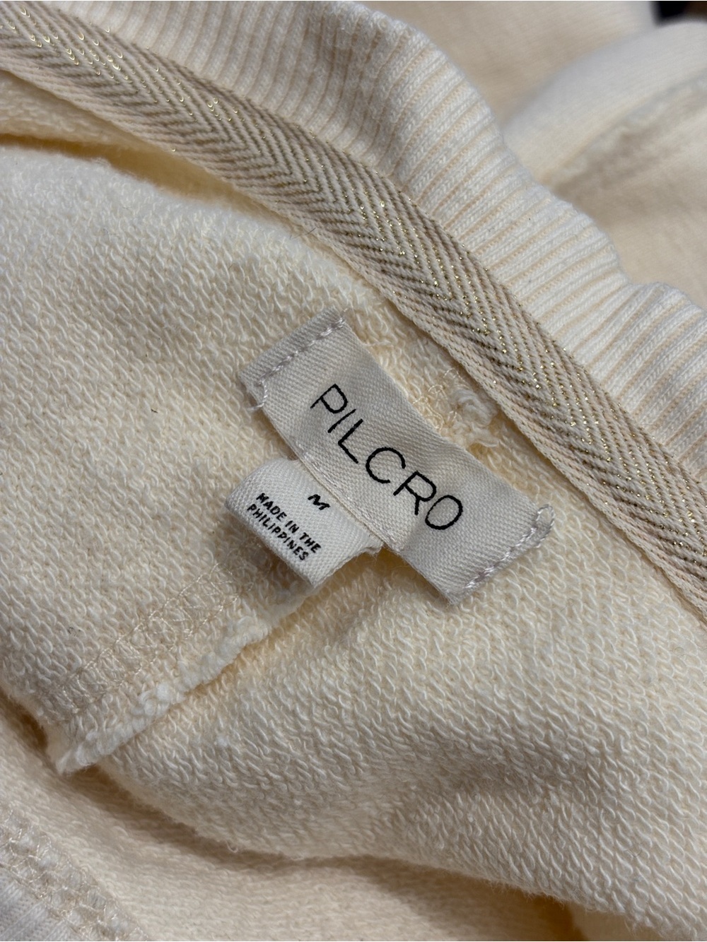 Pilcro by Anthropologie Ivory Knotted Balloon Sleeve Pullover M ❤️ - Picture 5 of 10